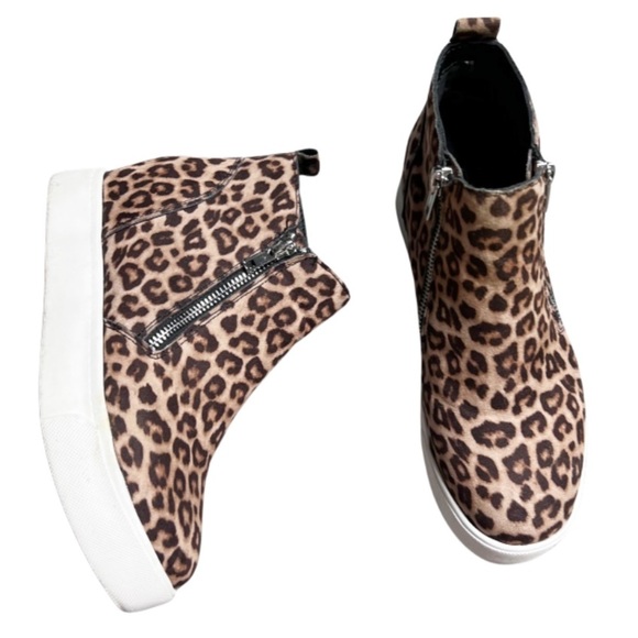Soda Women's Leopard Platform Zip Down Ankle Boot Sneaker Casual Streetwear Shoe - Picture 6 of 16
